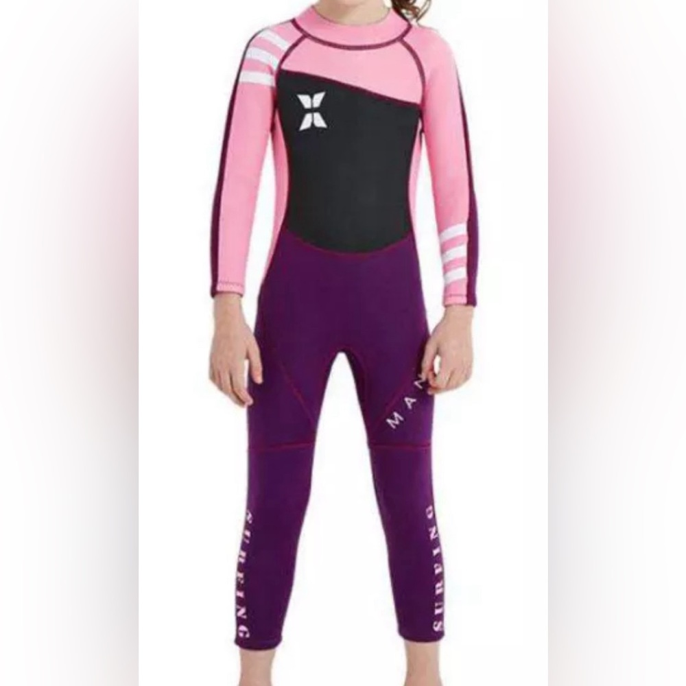 DIVE & SAIL Scuba Suit Kids Neoprene Thermal Wetsuit Girls Pink L